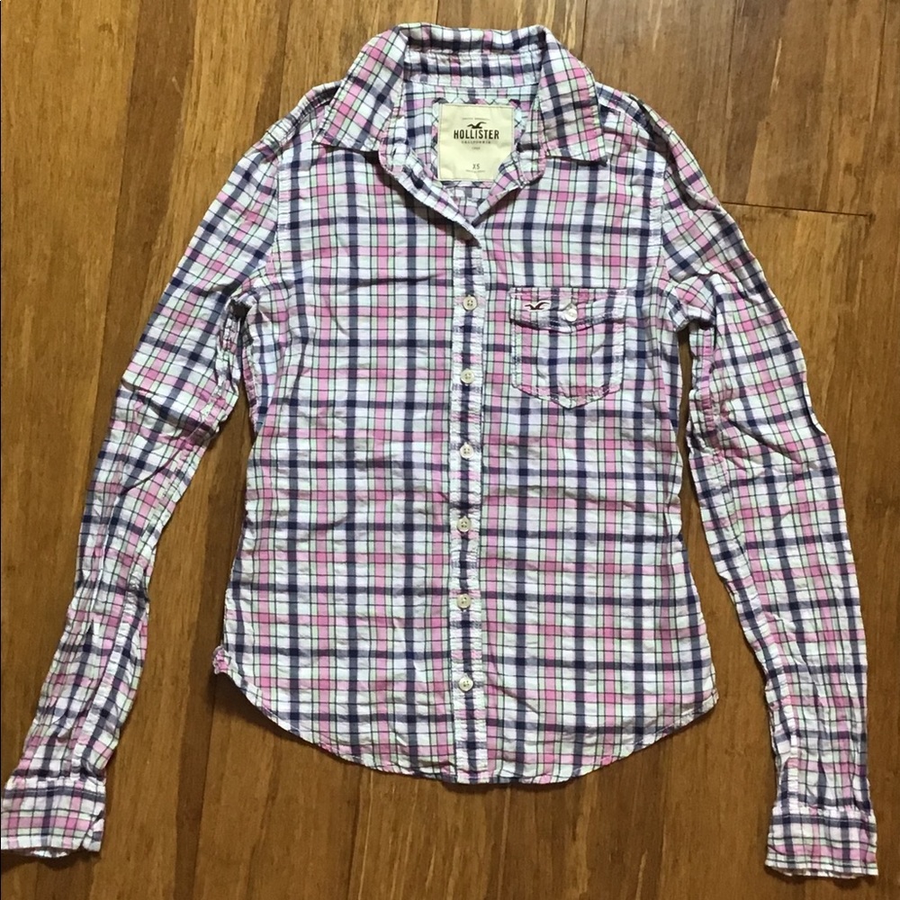 Hollister Plaid Button Down Shirt XS